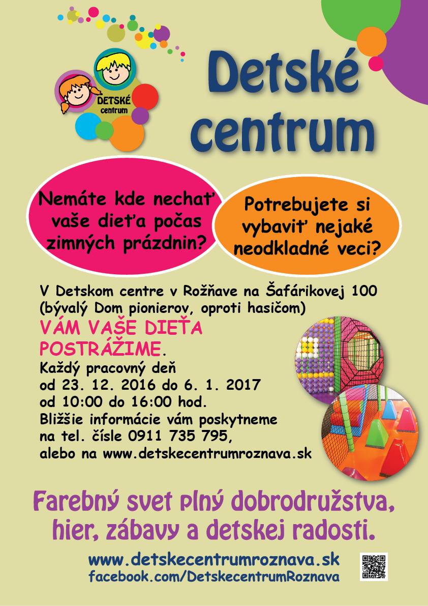 Stráženie detí cez prázdniny v Detskom centre