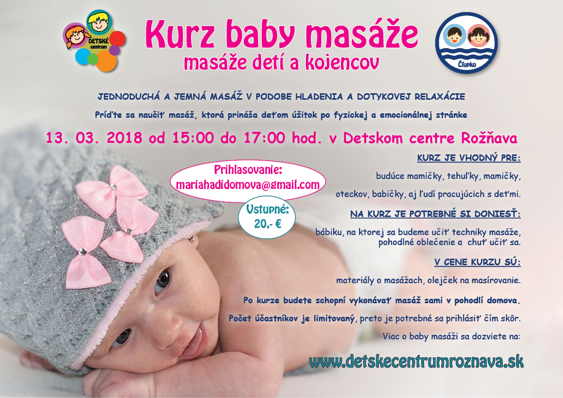 Kurz baby masáže v Detskom centre