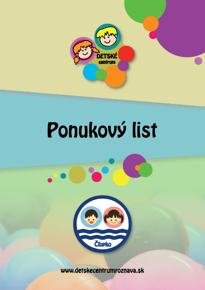 Ponukový list, Detské centrum Rožňava