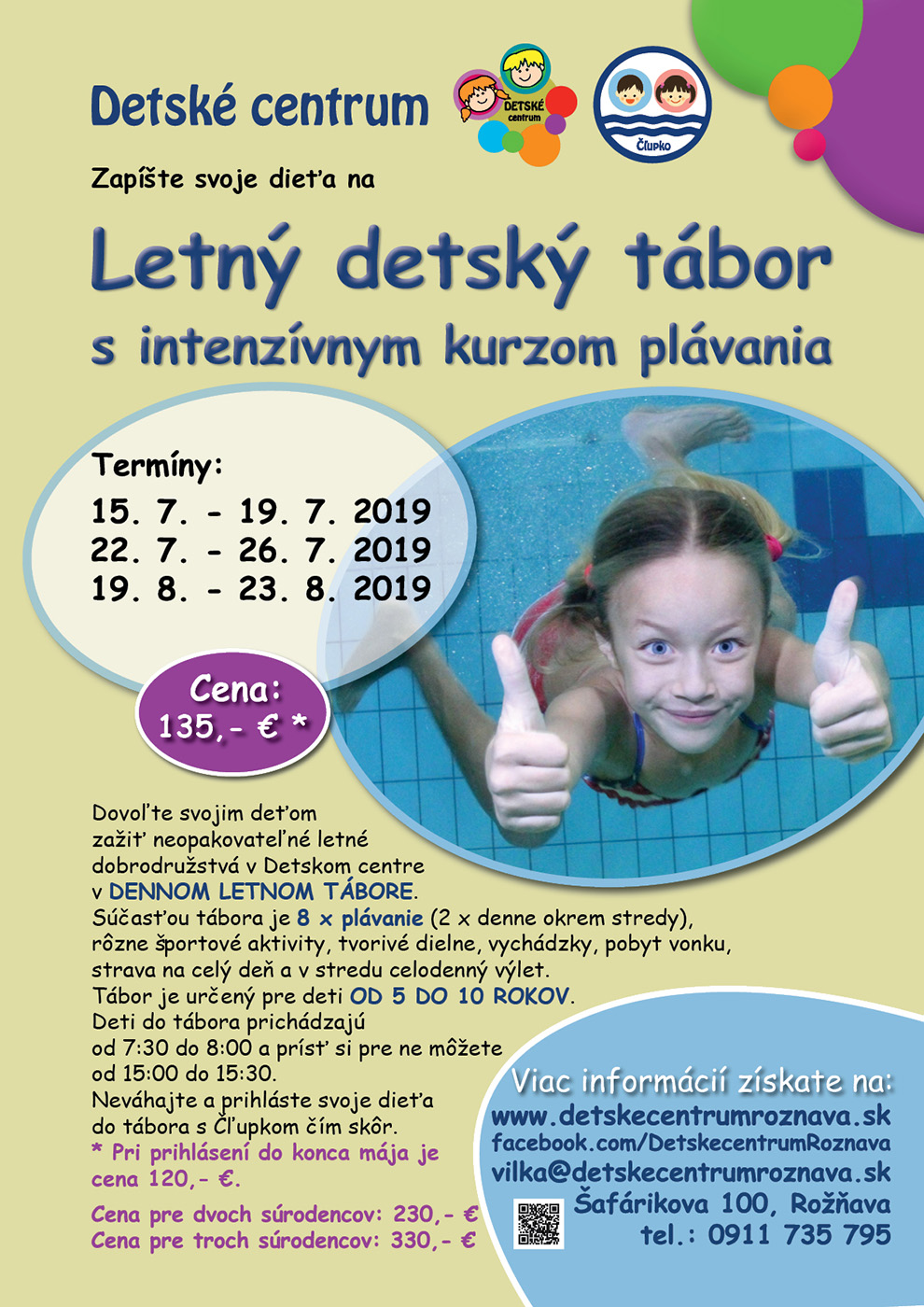 Letný detský tábor v Detskom centre Rožňava