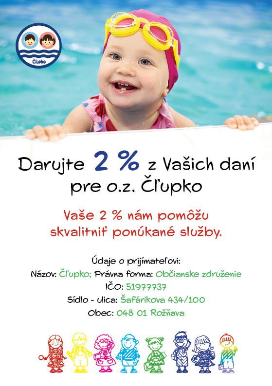 Darujte 2 % z daní pre o. z. Čľupko