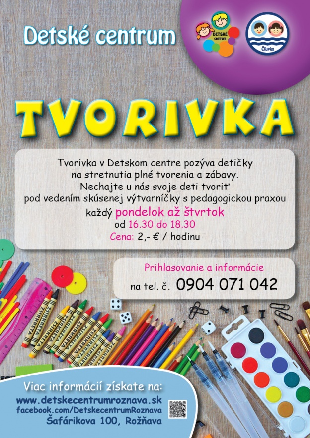 Tvorivka v Detskom centre Rožňava