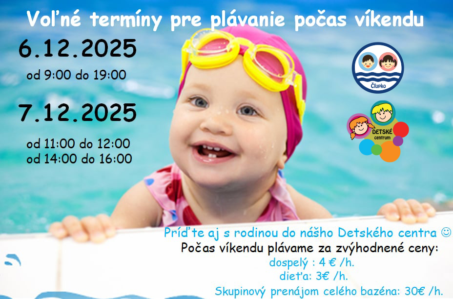 Víkendové plávanie – voľné termíny